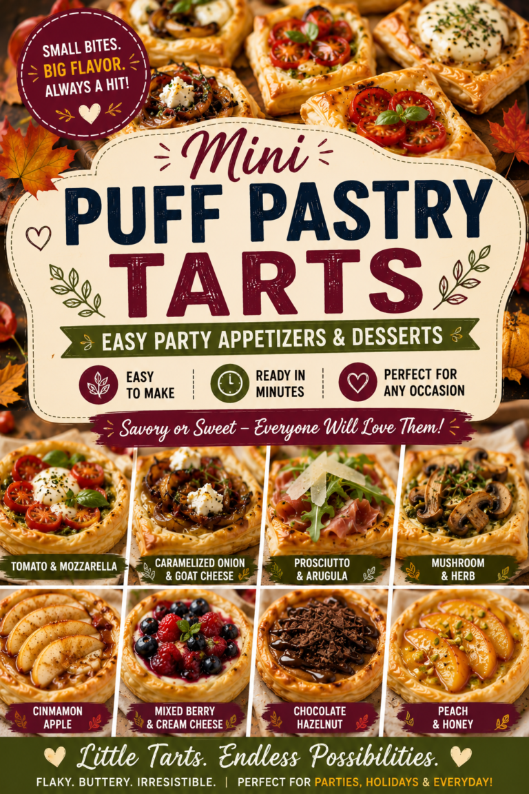 Mini Puff Pastry Tarts: Easy Party Appetizers & Desserts