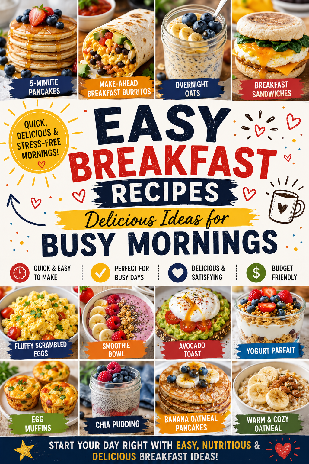 Easy Breakfast Recipes: Delicious Ideas for Busy Mornings |High Protein Easy Breakfast Recipes