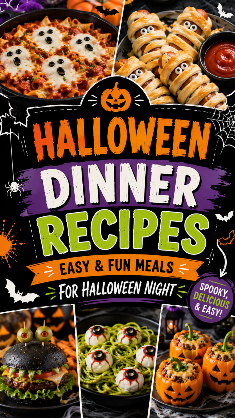 Halloween Dinner Recipes: Easy & Fun Meals for Halloween Night |Easy Crockpot Halloween Dinner Recipes