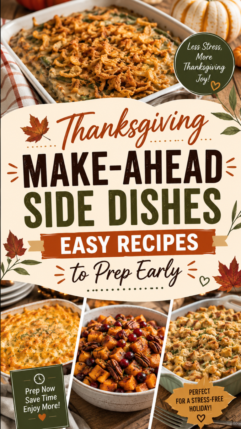 Thanksgiving Make-Ahead Side Dishes: Easy Recipes to Prep Early |Freeze Ahead Thanksgiving Recipes