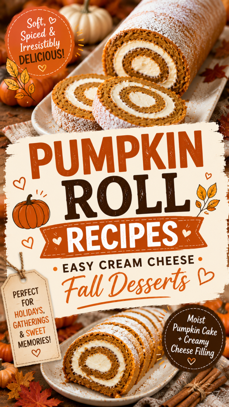 Pumpkin Roll Recipes: Easy Cream Cheese Fall Desserts |Classic Pumpkin Roll Recipe