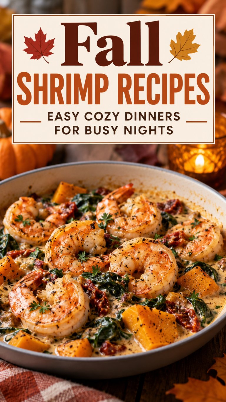 Fall Shrimp Recipes: Easy Cozy Dinners for Busy Nights |Autumn Shrimp Dinner