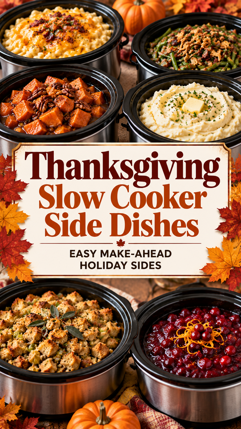 Thanksgiving Slow Cooker Side Dishes: Easy Make-Ahead Holiday Sides |Best Slow Cooker Recipes
