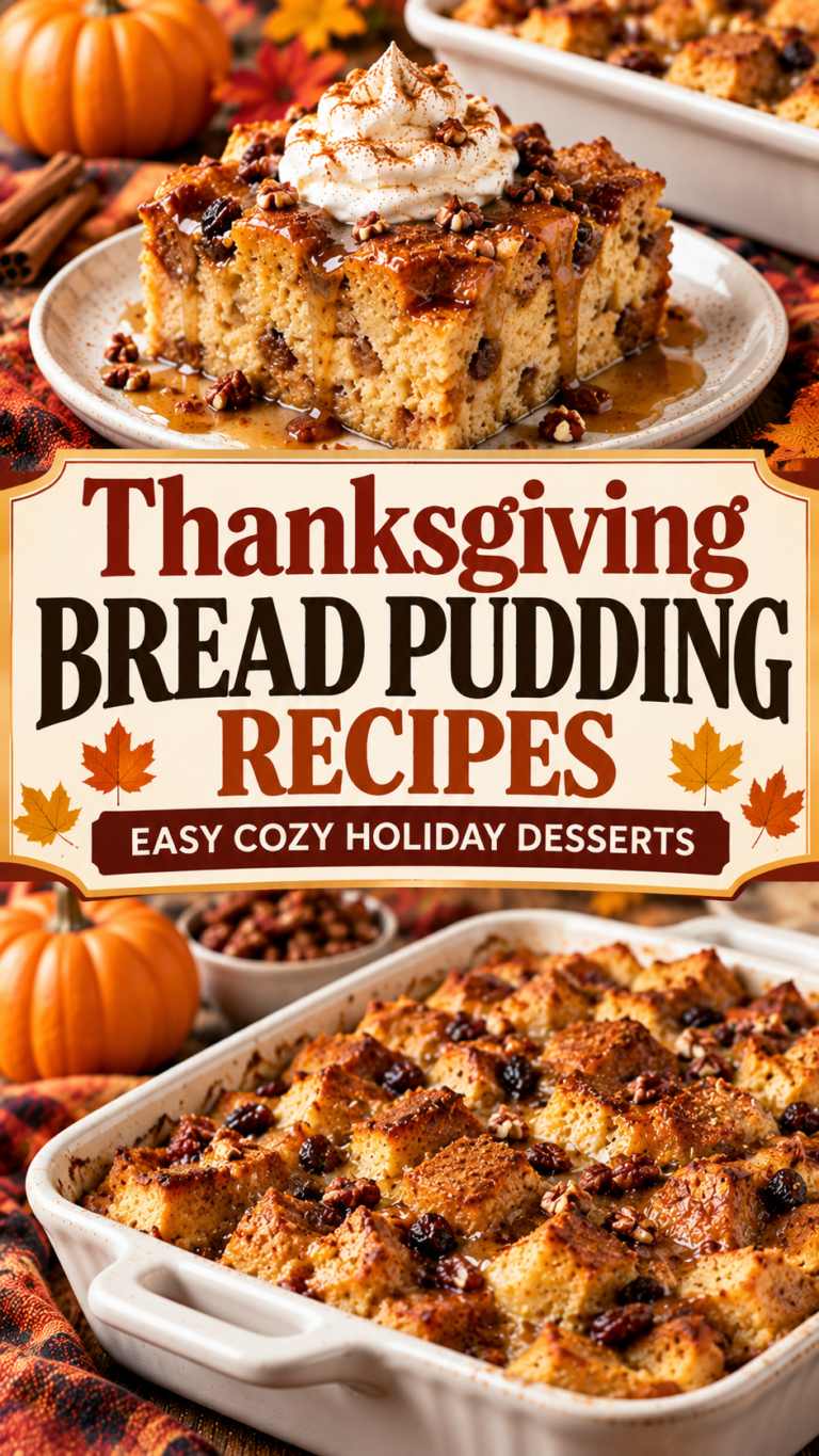 Thanksgiving Bread Pudding Recipes: Easy Cozy Holiday Desserts |Best Fall Bread Pudding