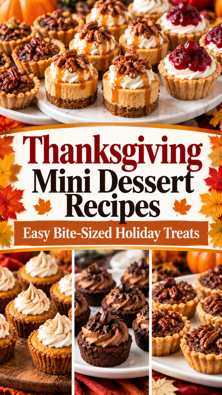 Thanksgiving Mini Dessert Recipes: Easy Bite-Sized Holiday Treats |Mini Thanksgiving Desserts