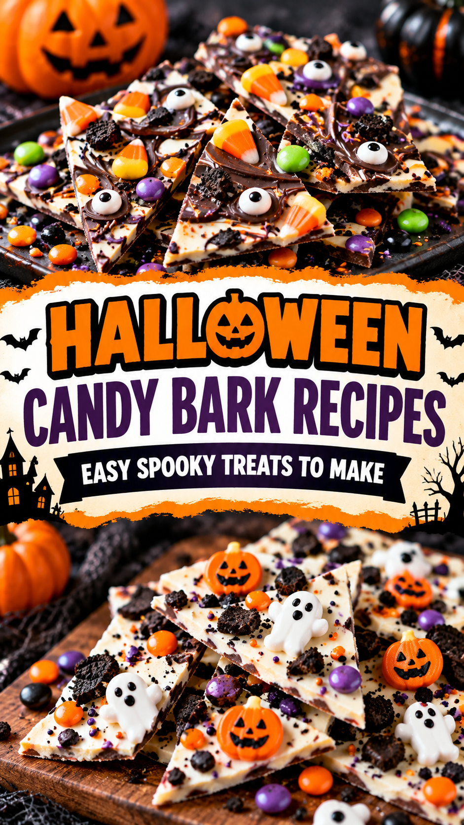 Halloween Candy Bark Recipes: Easy Spooky Treats to Make |Leftover Halloween Candy Bark