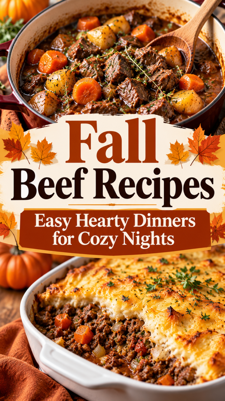 Fall Beef Recipes: Easy Hearty Dinners for Cozy Nights |Autumn Beef Dinner Ideas