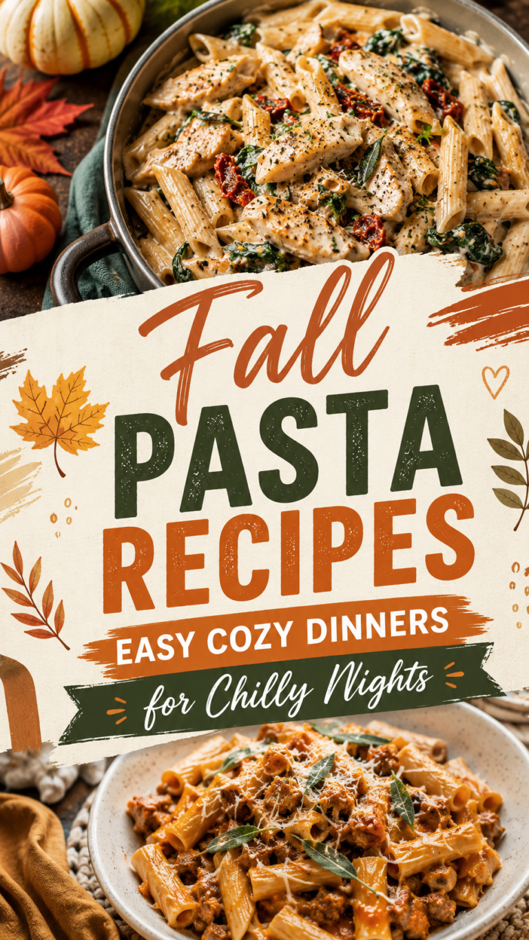 Fall Pasta Recipes: Easy Cozy Dinners for Chilly Nights |Cozy Pasta Dinners