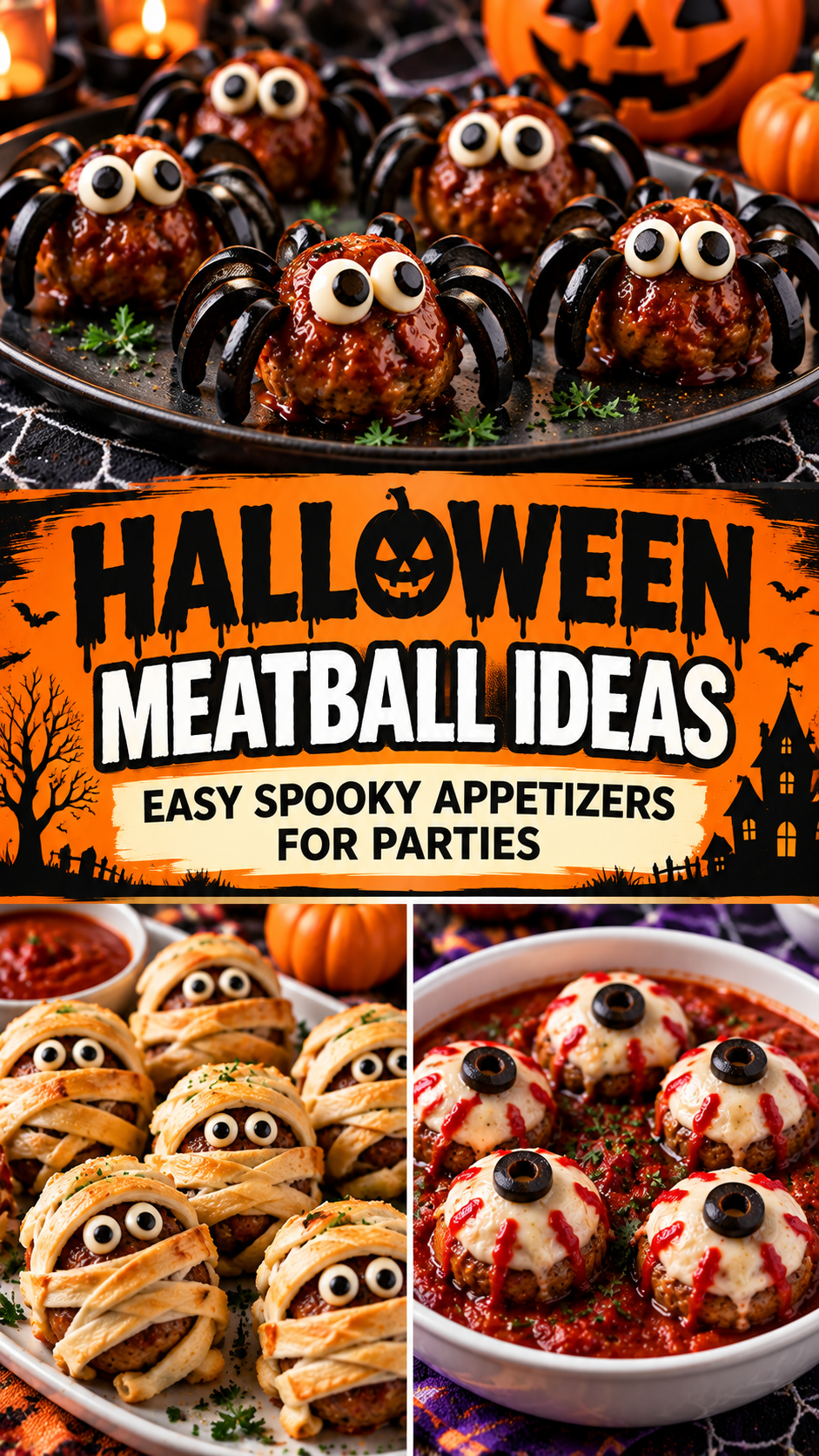 Halloween Meatball Ideas: Easy Spooky Appetizers for Parties |Fun Halloween Appetizers