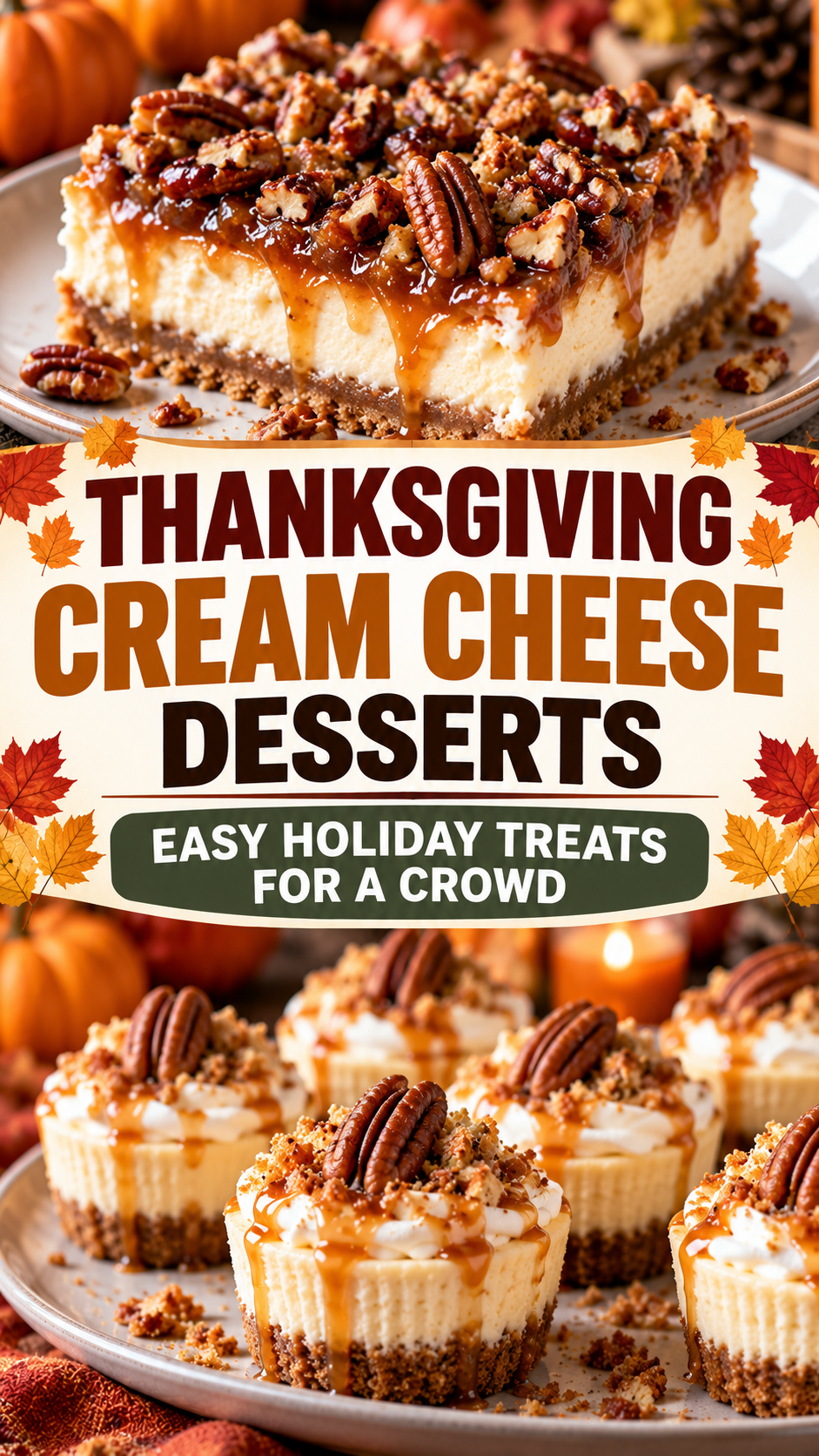 Thanksgiving Cream Cheese Desserts: Easy Holiday Treats for a Crowd |Budget Friendly Thanksgiving Baking