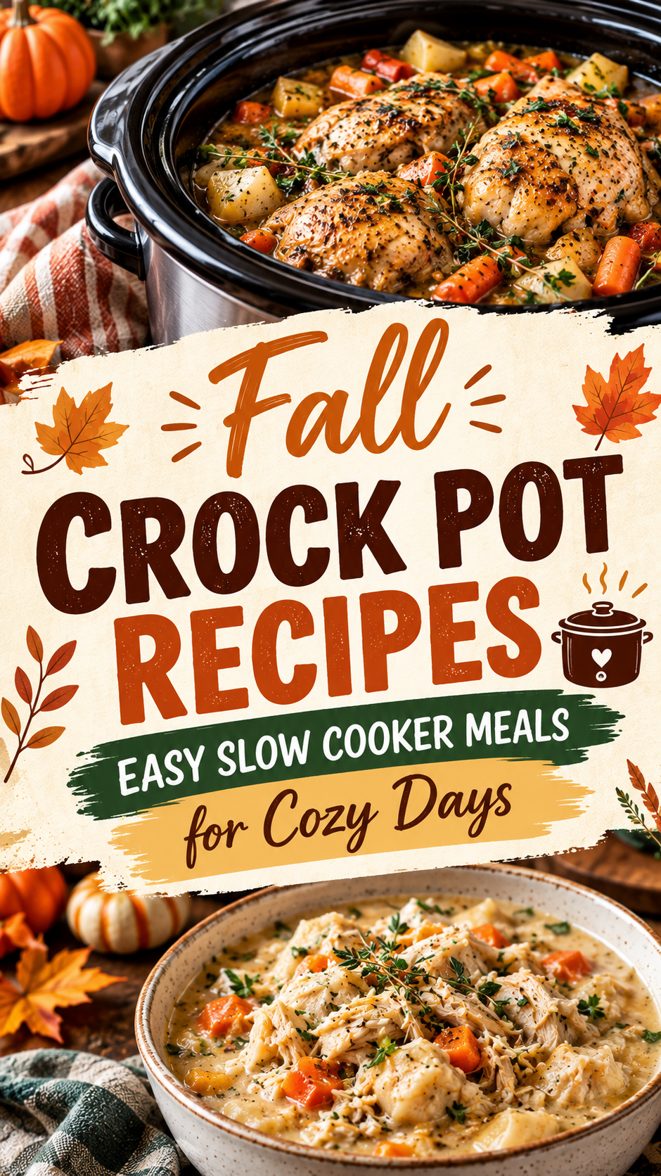 Fall Crock Pot Recipes: Easy Slow Cooker Meals for Cozy Days |Crockpot Pumpkin Chili Recipe
