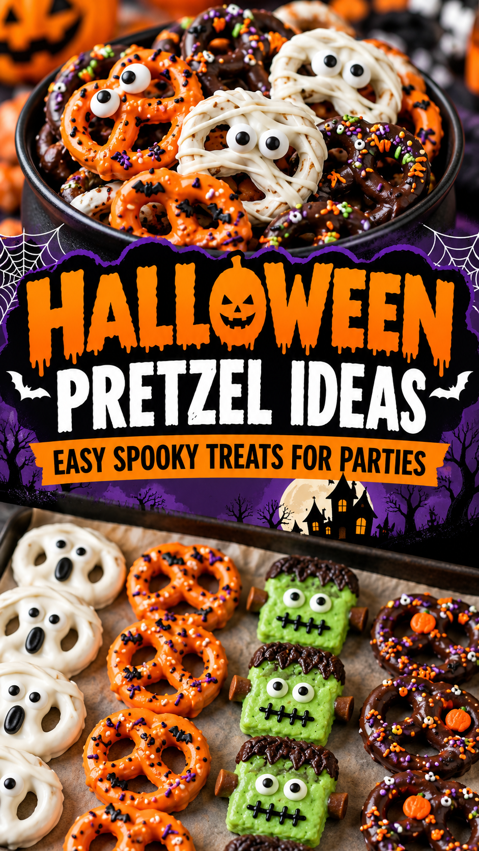 Halloween Pretzel Ideas: Easy Spooky Treats for Parties |Chocolate Covered Pretzels Halloween