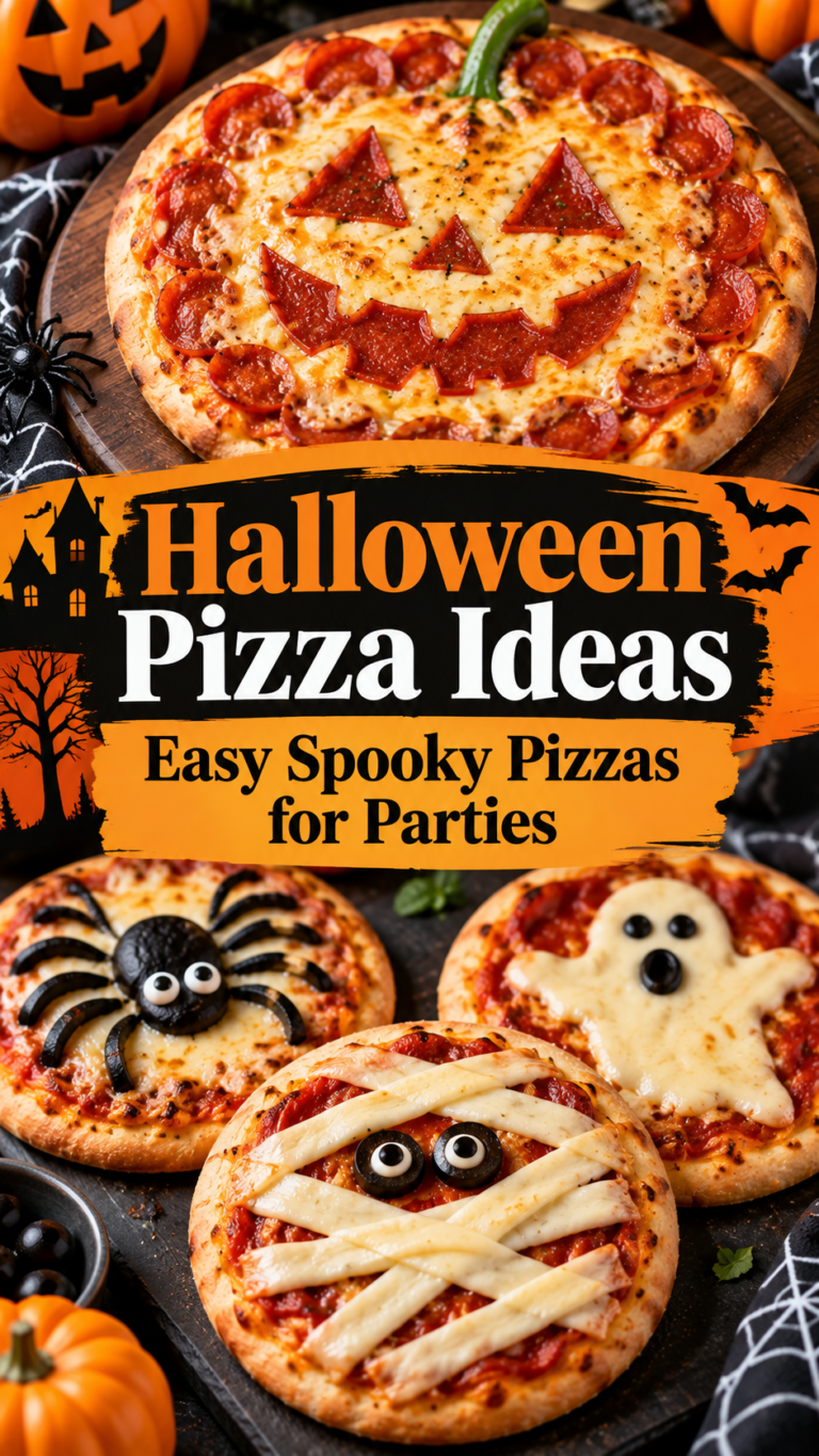 Halloween Pizza Ideas: Easy Spooky Pizzas for Parties |Ghost Pizza Recipes