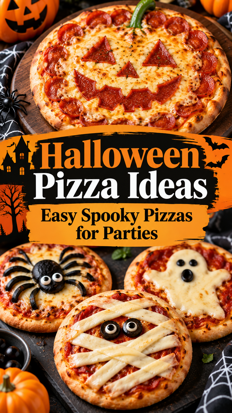 Halloween Pizza Ideas: Easy Spooky Pizzas for Parties |Ghost Pizza Recipes