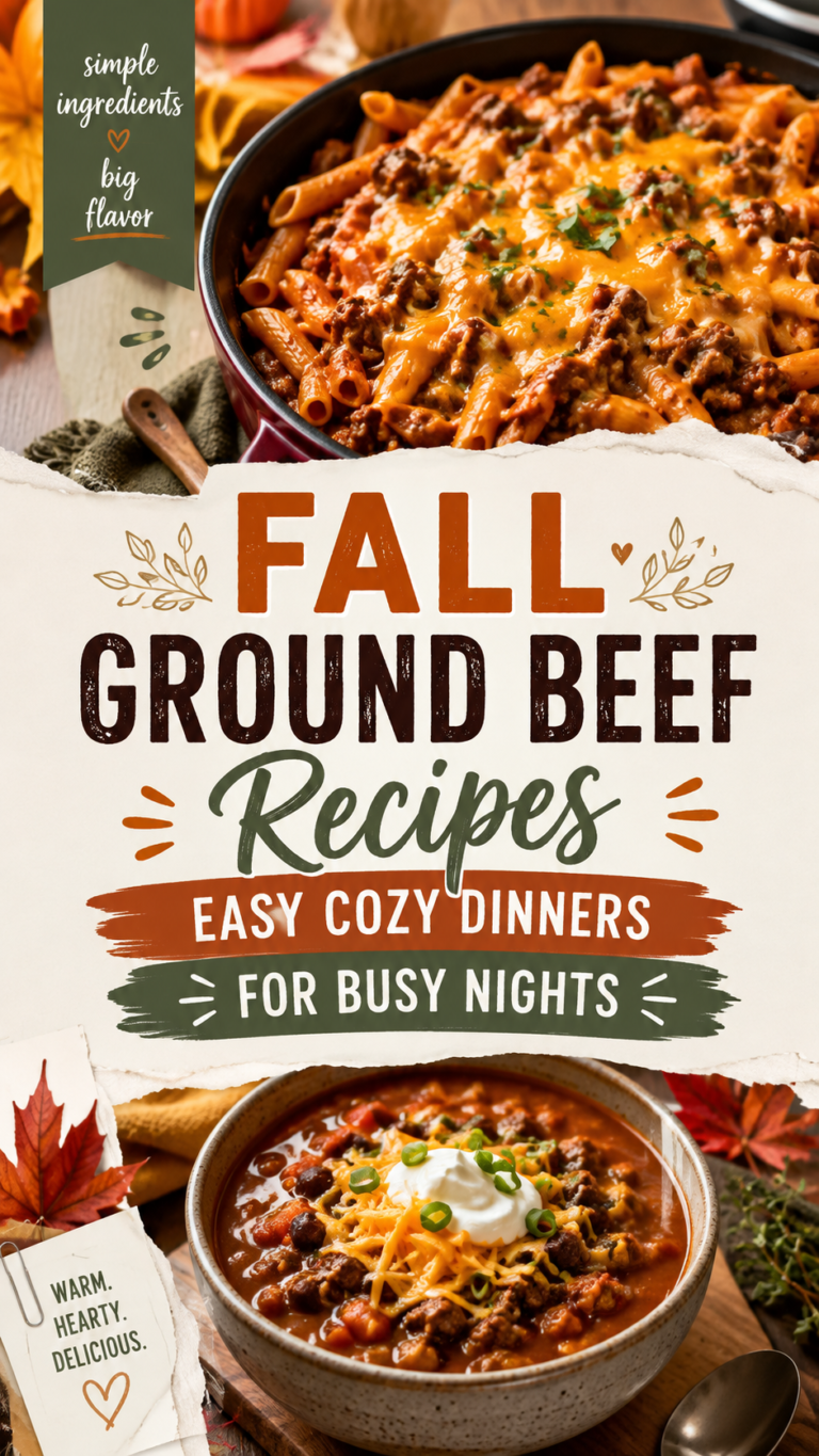 Fall Ground Beef Recipes: Easy Cozy Dinners for Busy Nights |Cozy Ground Beef Dinners