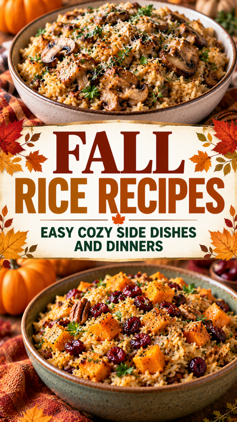 Fall Rice Recipes: Easy Cozy Side Dishes and Dinners |Best Fall Side Dishes