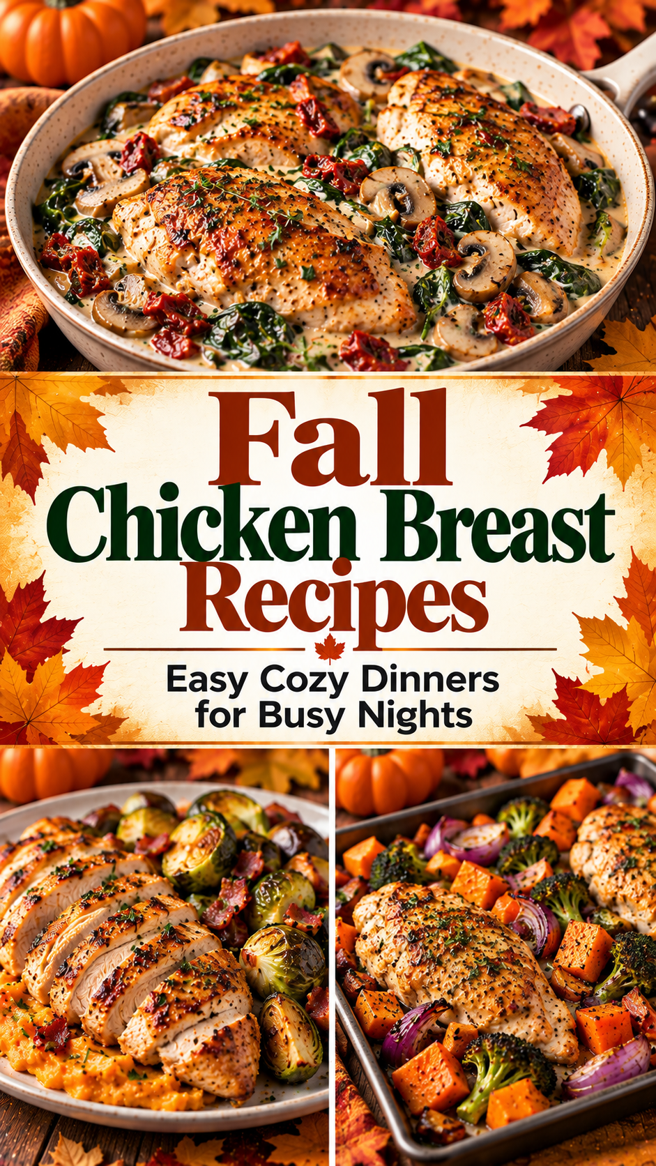 Fall Chicken Breast Recipes: Easy Cozy Dinners for Busy Nights |Autumn Chicken Dinners