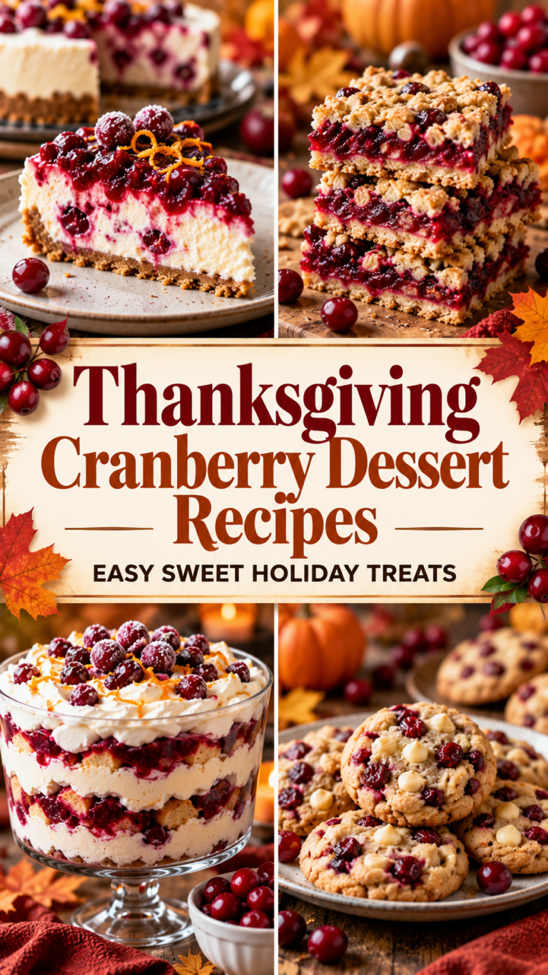 Thanksgiving Cranberry Dessert Recipes: Easy Sweet Holiday Treats