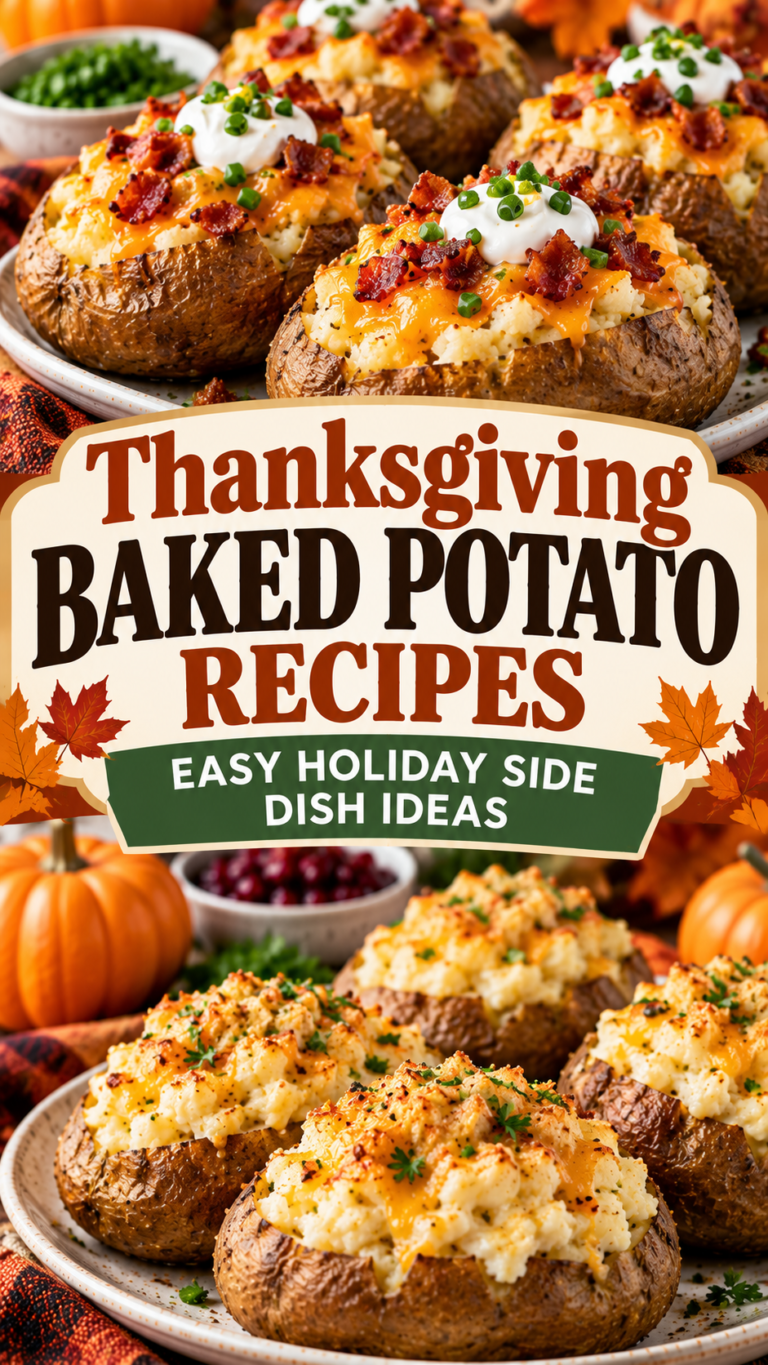 Thanksgiving Baked Potato Recipes: Easy Holiday Side Dish Ideas |Holiday Baked Potatoes