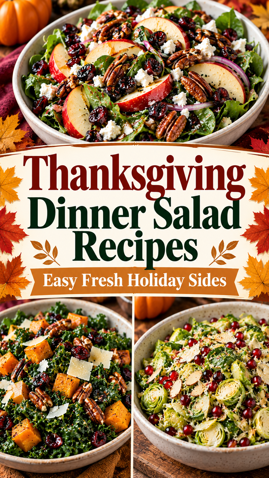 Thanksgiving Dinner Salad Recipes: Easy Fresh Holiday Sides |Healthy Thanksgiving Salads